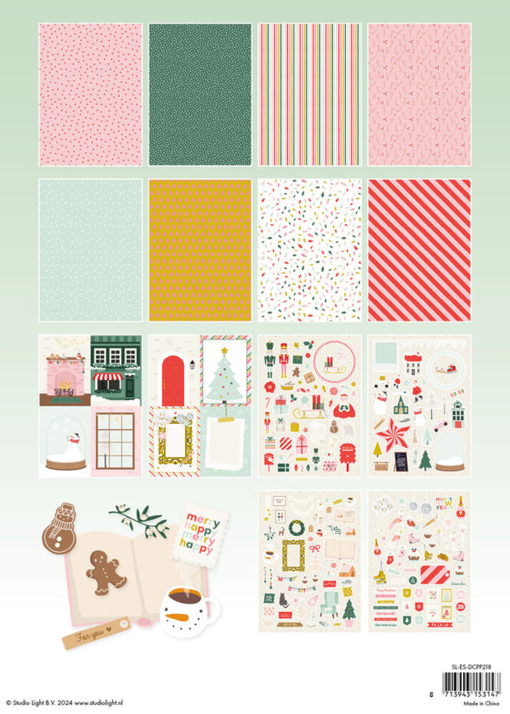 Studio Light Christmas Essentials Sweet Christmas A4 Die-Cut Paper Pad (SL-ES-DCPP218)