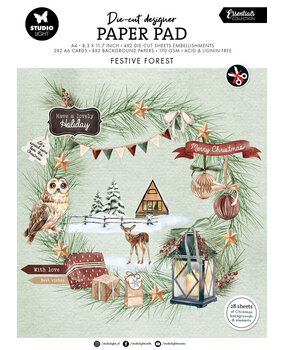 Studio Light Christmas Essentials Festive Forest A4 Die-Cut Paper Pad (SL-ES-DCPP219)