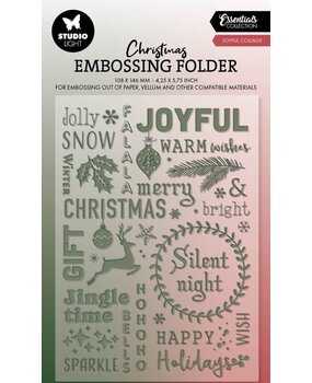 Studio Light Christmas Essentials Joyful Collage Embossing Folder (SL-ES-EMB22)