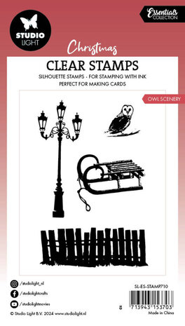 Studio Light Christmas Essentials Clear Stamps Owl Scenery (SL-ES-STAMP710)