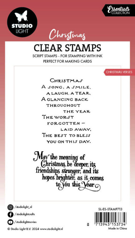 Studio Light Christmas Essentials Clear Stamps Christmas Verses (SL-ES-STAMP713) Studio Light Christmas Essentials Clear Stamps Christmas Verses (SL-ES-STAMP713)