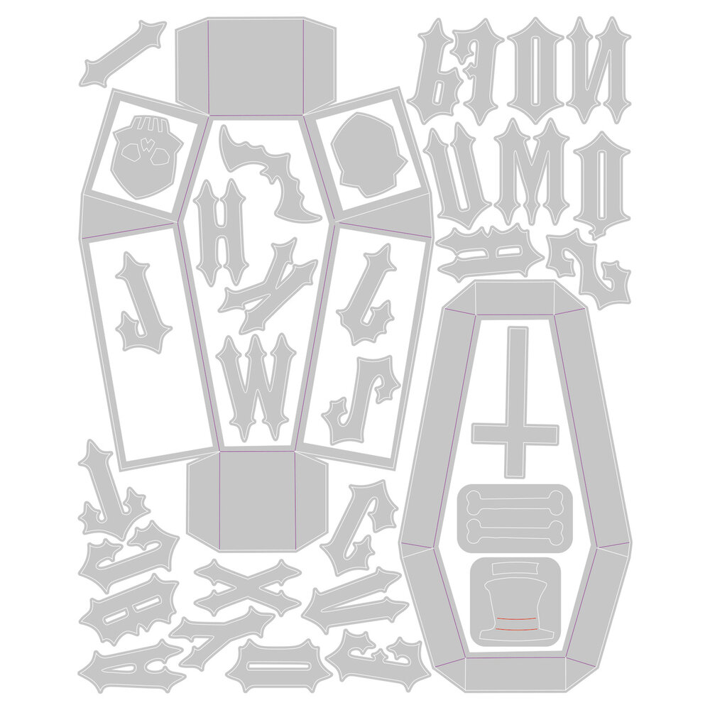 Sizzix Thinlits Die Set Vault Coffin Box (666680) Sizzix Thinlits Die Set Vault Coffin Box (666680)