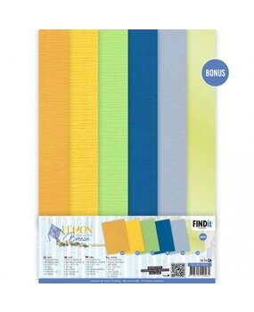 Yvonne Creations Lemon Breeze A4 Linen Cardstock Pack (YC-A4-10029)