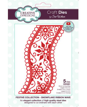 Creative Expressions Sue Wilson Craft Die Snowflake Ribbon Wave (CED3281) Creative Expressions Sue Wilson Craft Die Snowflake Ribbon Wave (CED3281)