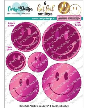 Carlijn Design Hot Foil Retro Smileys (CDHF-0058) Carlijn Design Hot Foil Retro Smileys (CDHF-0058)