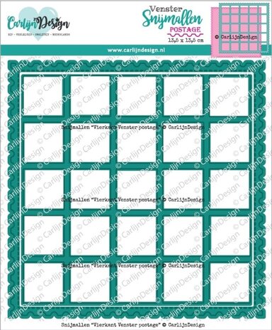 Carlijn Design Snijmallen Vierkant Venster Postage (CDSN-0264)