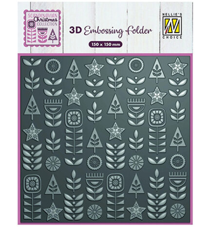 Nellie Snellen 3D Embossing Folder Scandinavian Flowers (EF3D093) Nellie Snellen 3D Embossing Folder Scandinavian Flowers (EF3D093)