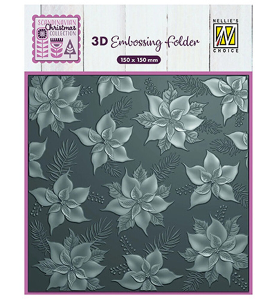 Nellie Snellen 3D Embossing Folder Poinsettia (EF3D097) Nellie Snellen 3D Embossing Folder Poinsettia (EF3D097)