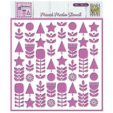 Nellie Snellen Masking Stencil Scandinavian Flowers (MMS4K-071)