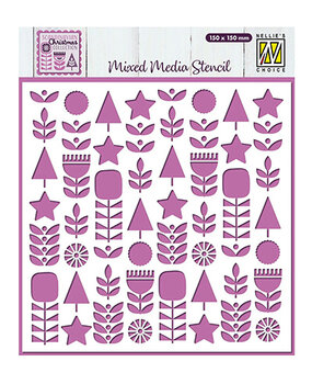Nellie Snellen Masking Stencil Scandinavian Flowers (MMS4K-071)