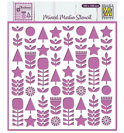 Nellie Snellen Masking Stencil Scandinavian Flowers (MMS4K-071)