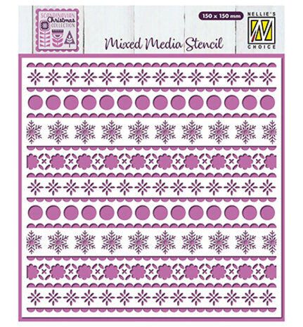 Nellie Snellen Masking Stencil Scandinavian Christmas (MMS4K-073) Nellie Snellen Masking Stencil Scandinavian Christmas (MMS4K-073)
