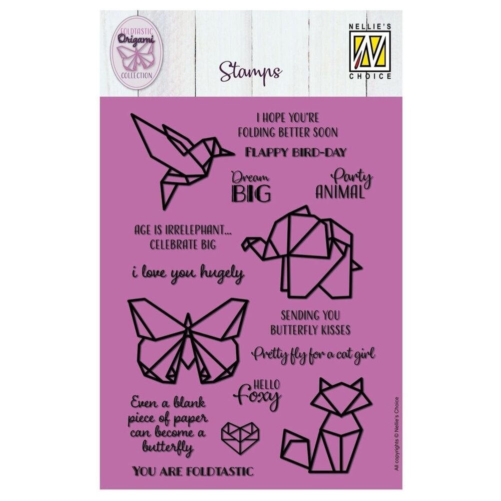 Nellie Snellen Clear Stamps Foldtastic Origami (NSCS017) Nellie Snellen Clear Stamps Foldtastic Origami (NSCS017)