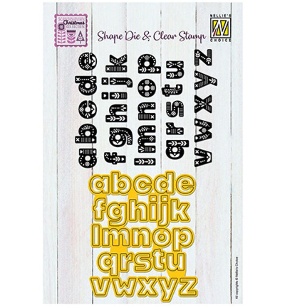 Nellie Snellen Shape Dies & Clear Stamps Scandinavian Alphabet Lowercase (CDCS003) Nellie Snellen Shape Dies & Clear Stamps Scandinavian Alphabet Lowercase (CDCS003)