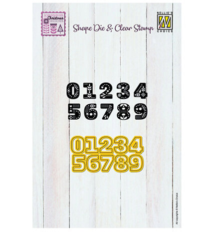 Nellie Snellen Shape Dies & Clear Stamps Scandinavian Numbers (CDCS004)