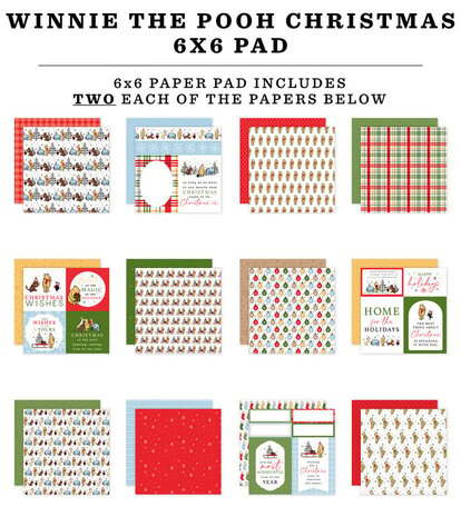 Echo Park Winnie The Pooh Christmas 6x6 Inch Paper Pad (WPC386023) Echo Park Winnie The Pooh Christmas 6x6 Inch Paper Pad (WPC386023)
