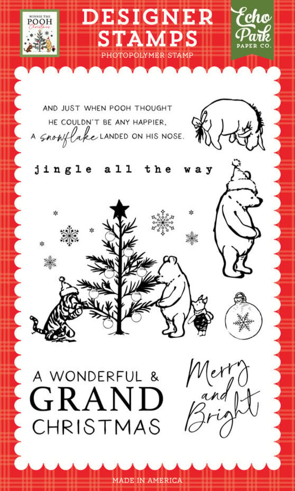 Echo Park Winnie The Pooh Christmas Grand Christmas Clear Stamps (WPC386044)