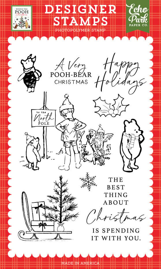 Echo Park Winnie The Pooh Christmas Very Pooh Bear Christmas Clear Sta ...
