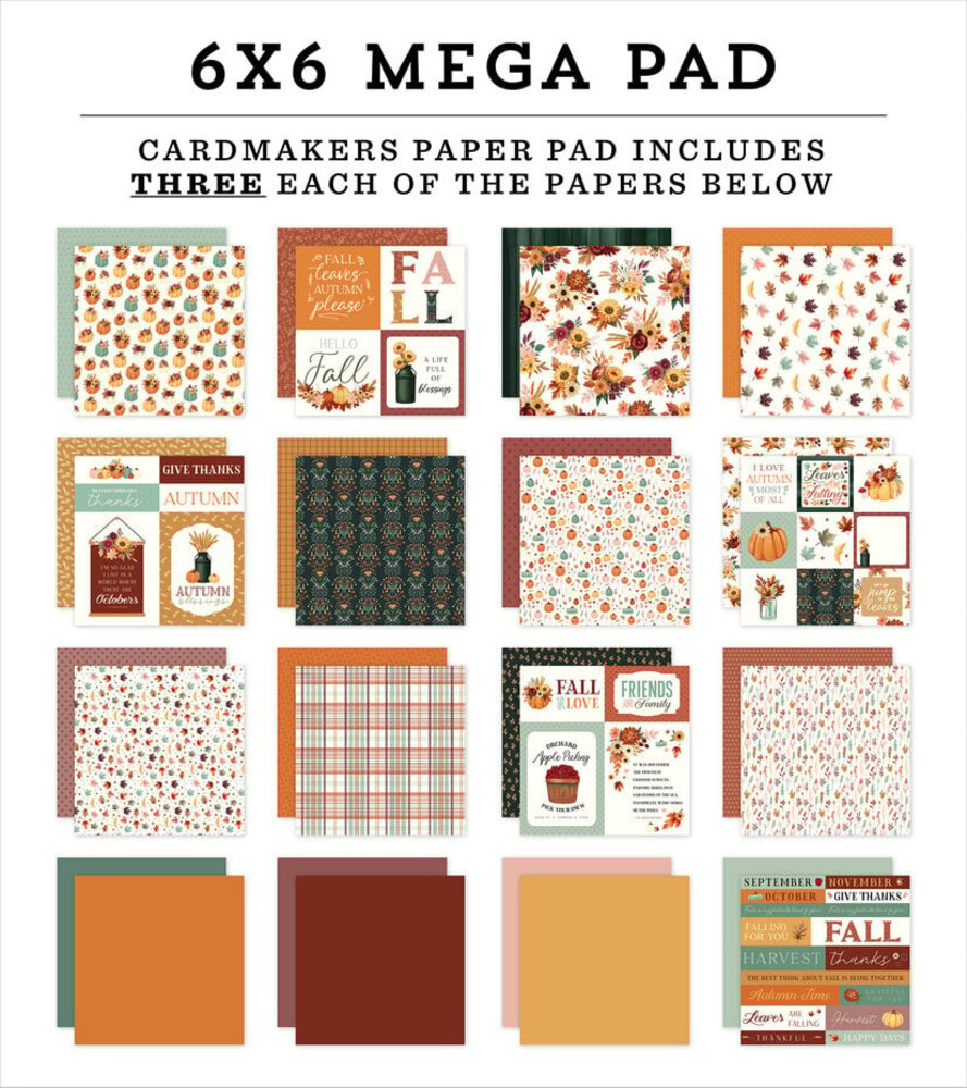 Carta Bella Harvest 6x6 Inch Mega Pad (CBHV380031) Carta Bella Harvest 6x6 Inch Mega Pad (CBHV380031)