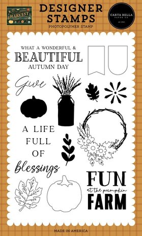 Carta Bella Harvest A Life Full Of Blessings Clear Stamps (CBHV380049)