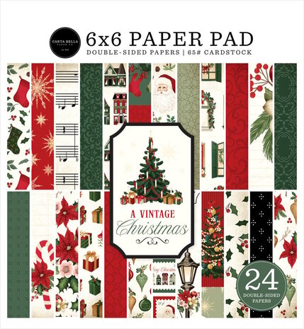 Carta Bella A Vintage Christmas 6x6 Inch Paper Pad (CBVC384023) Carta Bella A Vintage Christmas 6x6 Inch Paper Pad (CBVC384023)