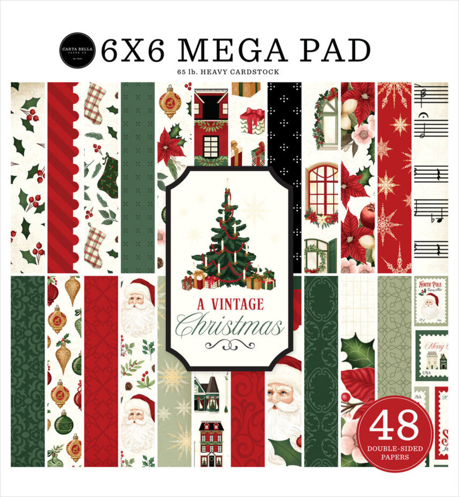 Carta Bella A Vintage Christmas 6x6 Inch Mega Pad (CBVC384031) Carta Bella A Vintage Christmas 6x6 Inch Mega Pad (CBVC384031)