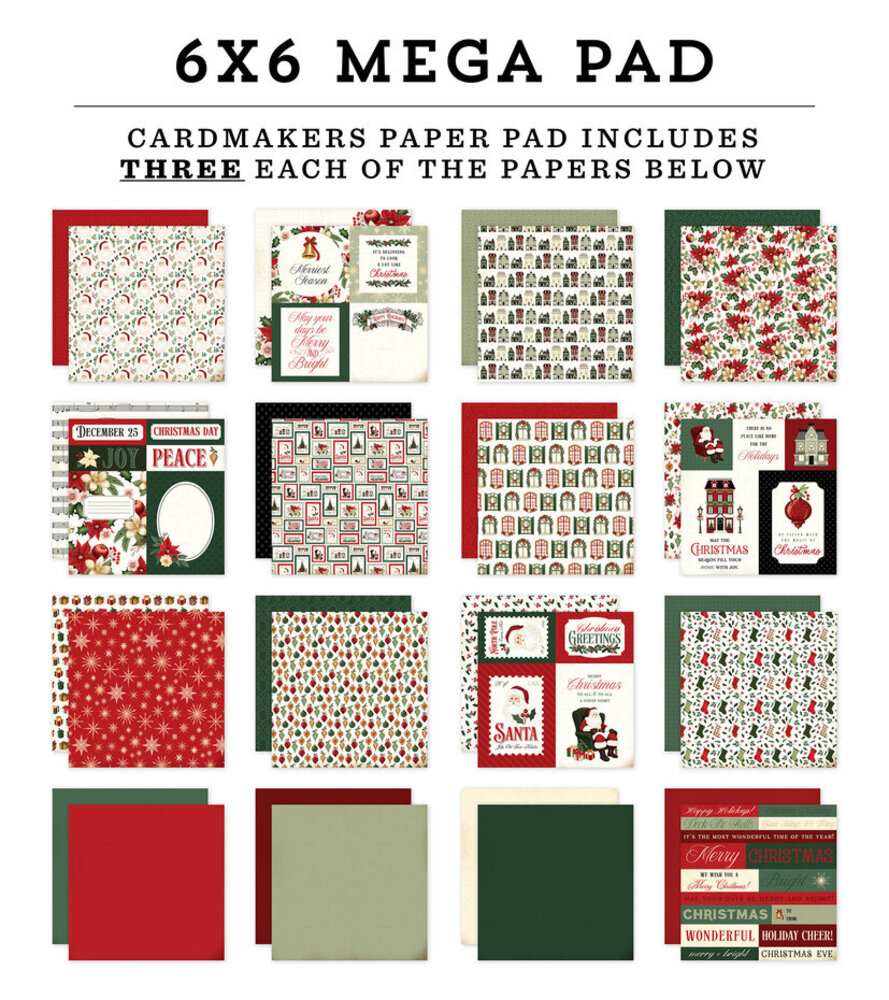 Carta Bella A Vintage Christmas 6x6 Inch Mega Pad (CBVC384031) Carta Bella A Vintage Christmas 6x6 Inch Mega Pad (CBVC384031)