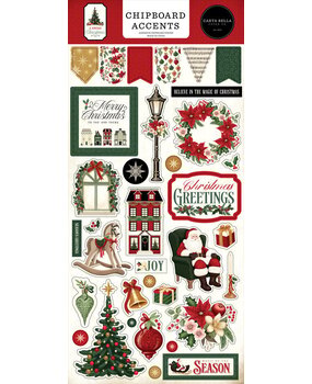 Carta Bella A Vintage Christmas 6x13 Inch Chipboard Accents (CBVC384021) Carta Bella A Vintage Christmas 6x13 Inch Chipboard Accents (CBVC384021)