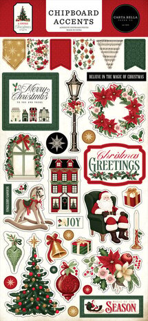 Carta Bella A Vintage Christmas 6x13 Inch Chipboard Accents (CBVC384021) Carta Bella A Vintage Christmas 6x13 Inch Chipboard Accents (CBVC384021)