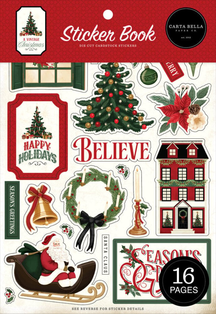 Carta Bella A Vintage Christmas Sticker Book (CBVC384029) Carta Bella A Vintage Christmas Sticker Book (CBVC384029)