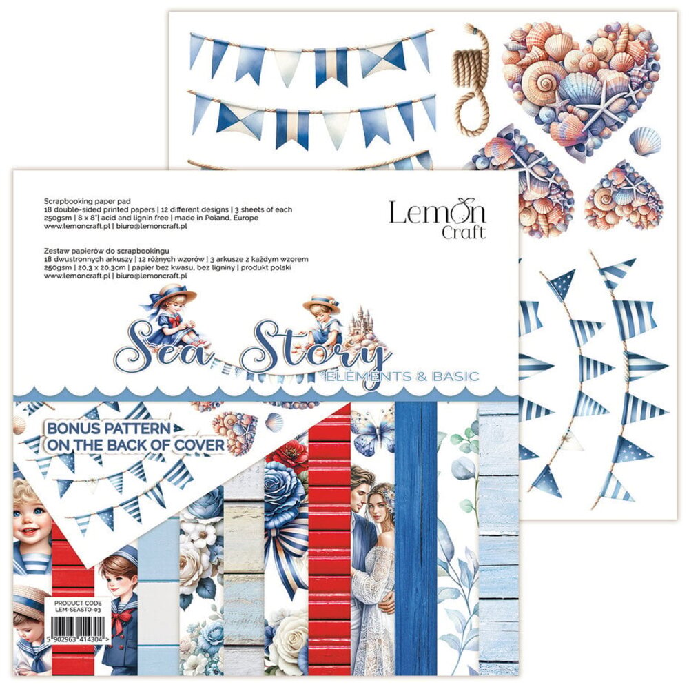 LemonCraft Sea Story 8x8 Inch Elements & Basic Paper Pad (LEM-SEASTO-03) LemonCraft Sea Story 8x8 Inch Elements & Basic Paper Pad (LEM-SEASTO-03)