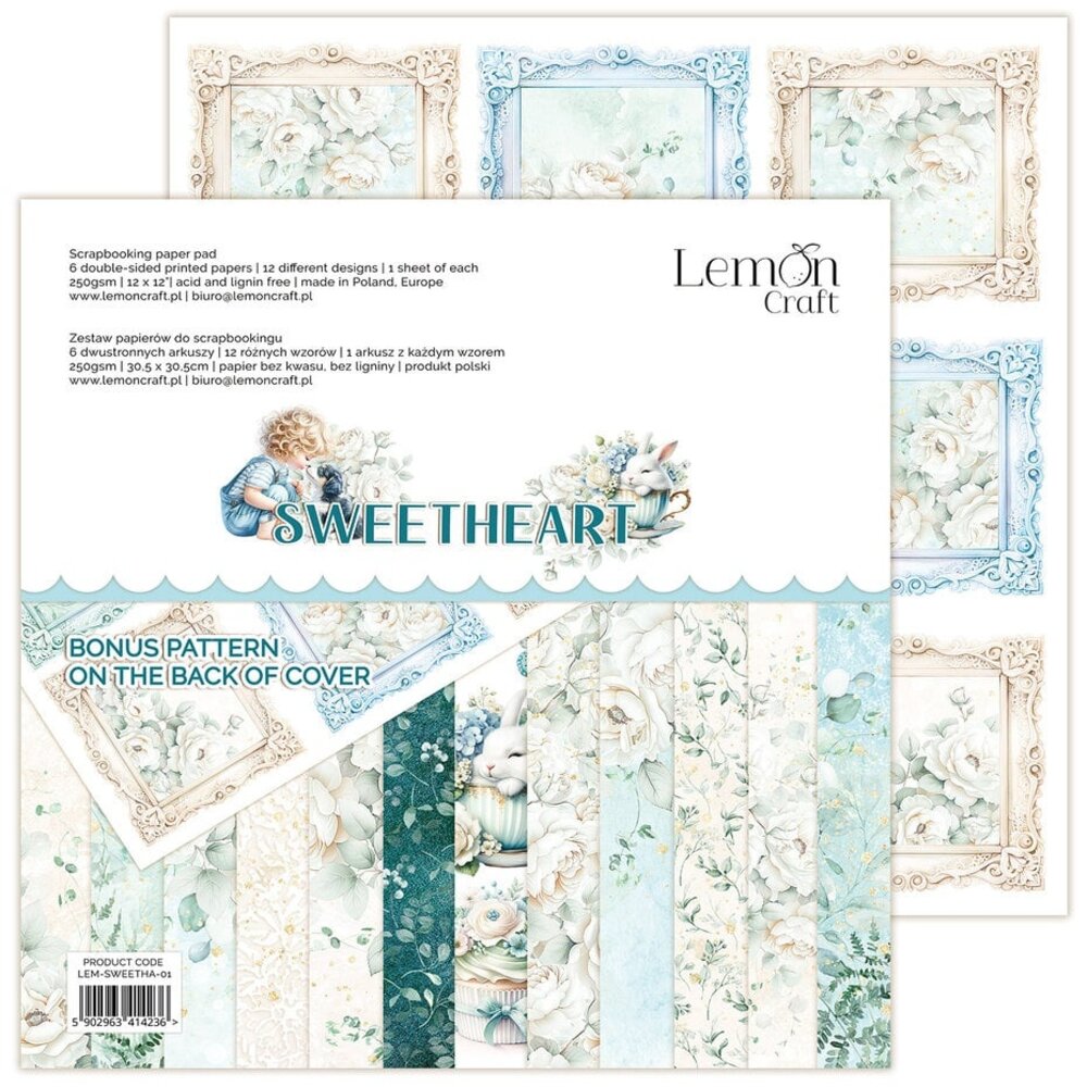 LemonCraft Sweetheart 12x12 Inch Paper Pad (LEM-SWEETHA-01) LemonCraft Sweetheart 12x12 Inch Paper Pad (LEM-SWEETHA-01)