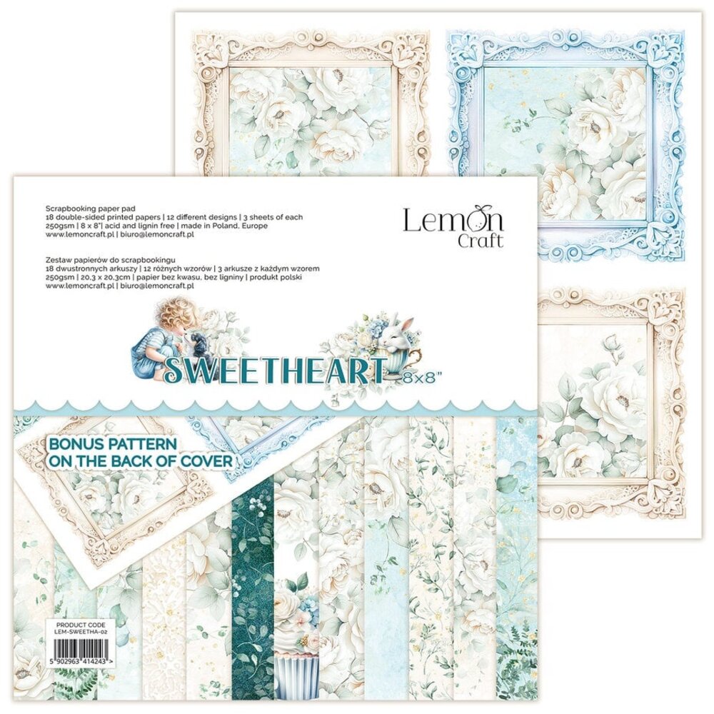 LemonCraft Sweetheart 8x8 Inch Paper Pad (LEM-SWEETHA-02) LemonCraft Sweetheart 8x8 Inch Paper Pad (LEM-SWEETHA-02)
