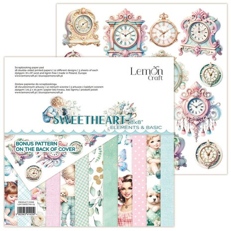 LemonCraft Sweetheart 8x8 Inch Elements & Basic Paper Pad (LEM-SWEETHA-03) LemonCraft Sweetheart 8x8 Inch Elements & Basic Paper Pad (LEM-SWEETHA-03)
