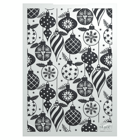 Tonic Studios A Candy Cane Christmas 3D Embossing Folder Bountiful Baubles (5537E) Tonic Studios A Candy Cane Christmas 3D Embossing Folder Bountiful Baubles (5537E)