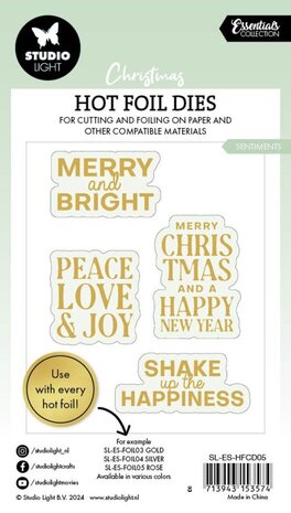 Studio Light Christmas Essentials Hot Foil Dies Sentiments (SL-ES-HFCD05) Studio Light Christmas Essentials Hot Foil Dies Sentiments (SL-ES-HFCD05)