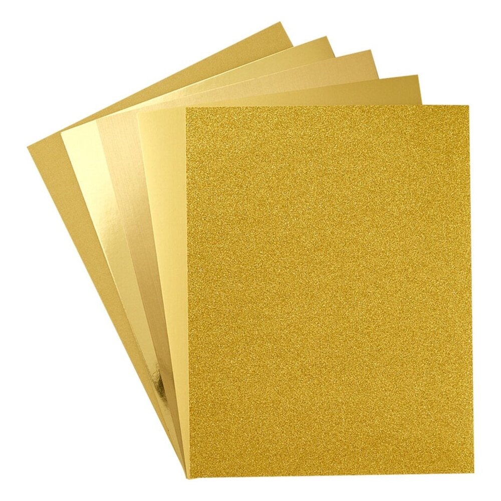 Spellbinders Treasured Cardstock 8.5x11 Inch Gold Assortment (SCSP-001)