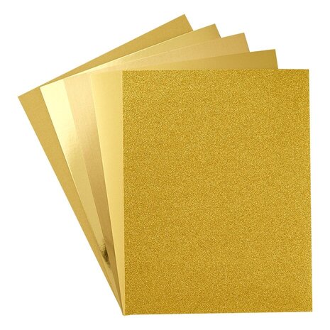 Spellbinders Treasured Cardstock 8.5x11 Inch Gold Assortment (SCSP-001)