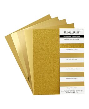 Spellbinders Treasured Cardstock 8.5x11 Inch Gold Assortment (SCSP-001)