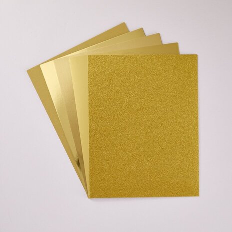 Spellbinders Treasured Cardstock 8.5x11 Inch Gold Assortment (SCSP-001)