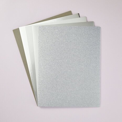 Spellbinders Treasured Cardstock 8.5x11 Inch Silver Assortment (SCSP-002)
