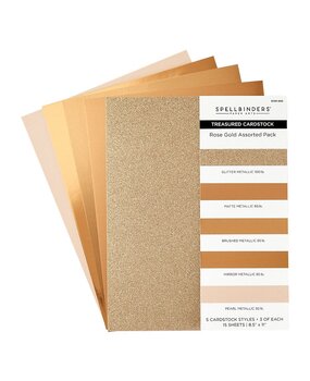 Spellbinders Treasured Cardstock 8.5x11 Inch Rose Gold Assortment (SCSP-003)