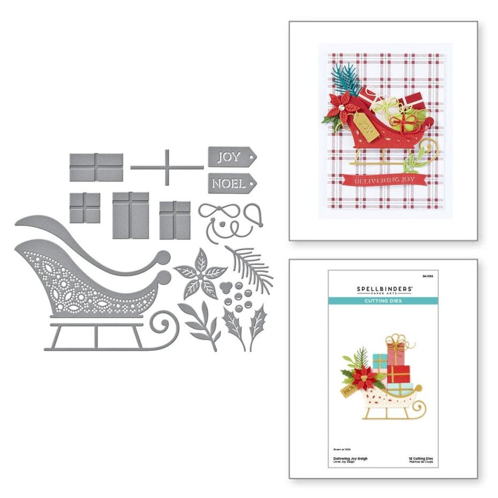 Spellbinders Handmade Holidays Delivering Joy Sleigh Dies (S4-1358) Spellbinders Handmade Holidays Delivering Joy Sleigh Dies (S4-1358)
