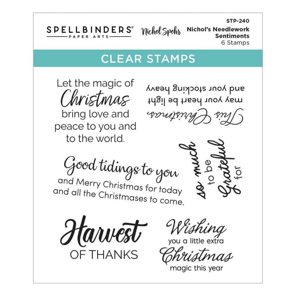 Spellbinders Nichol's Needlework Sentiments Clear Stamp (STP-240) Spellbinders Nichol's Needlework Sentiments Clear Stamp (STP-240)
