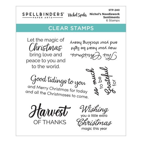 Spellbinders Nichol's Needlework Sentiments Clear Stamp (STP-240) Spellbinders Nichol's Needlework Sentiments Clear Stamp (STP-240)