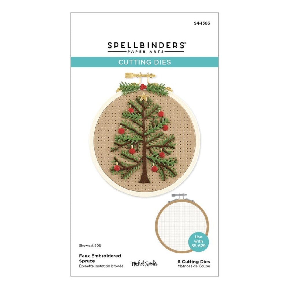 Spellbinders Nicol's Needlework Faux Embroidered Spruce Dies (S4-1365)