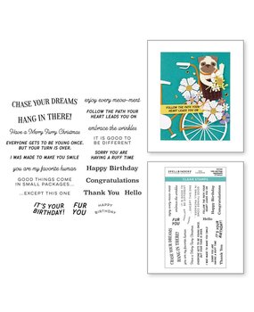 Spellbinders Bibi's Cats and Pugs Sentiments Clear Stamp (STP-232)