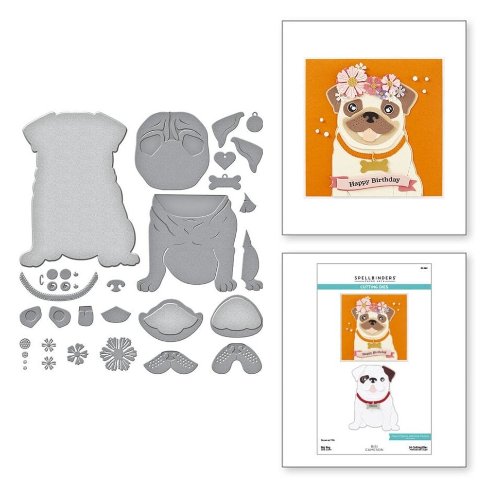 Spellbinders Bibi's Cats and Pugs Big Pug Dies (S7-248) Spellbinders Bibi's Cats and Pugs Big Pug Dies (S7-248)