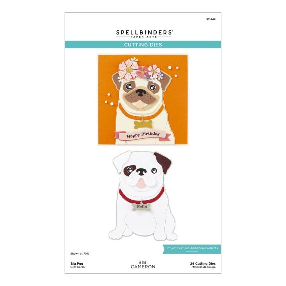 Spellbinders Bibi's Cats and Pugs Big Pug Dies (S7-248) Spellbinders Bibi's Cats and Pugs Big Pug Dies (S7-248)
