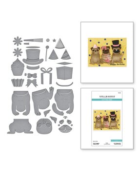 Spellbinders Bibi's Cats and Pugs Party Puggles Dies (S5-632)